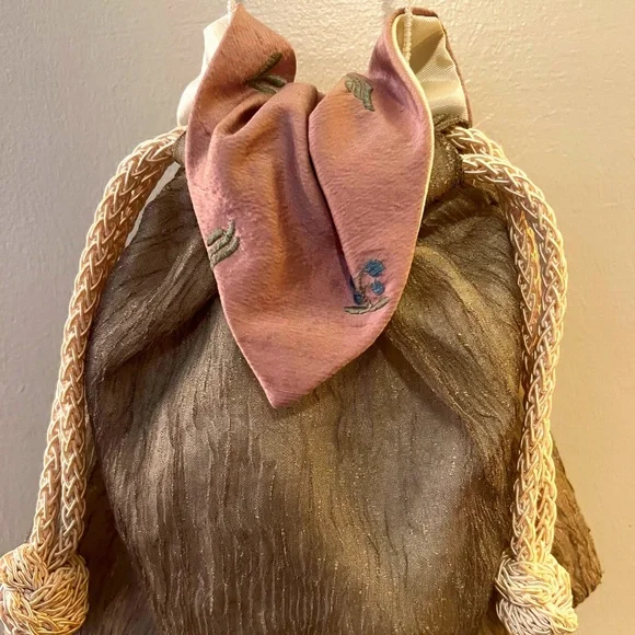 Lisa Violette Drawstring Small Cross Body Handbag 50" Beaded Strap - Picture 1 of 8